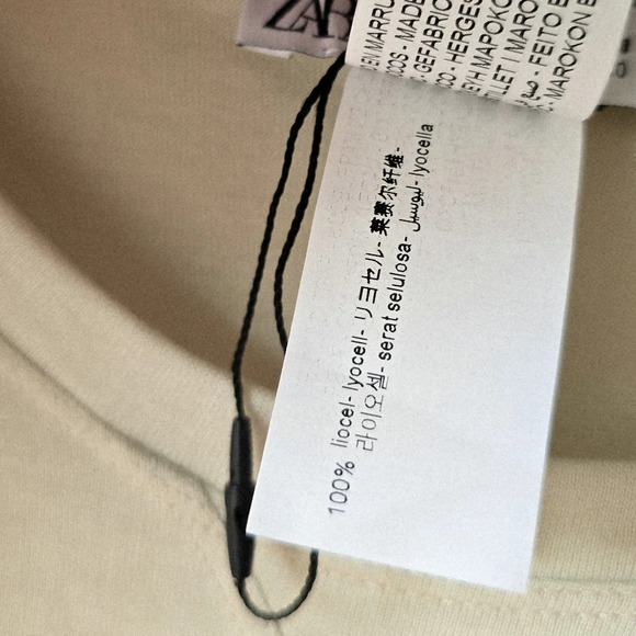 ZARA PASTEL PISTACHIO semi Sheer Short Sleeve Long T Shirt Lyocell Size M - Picture 6 of 7